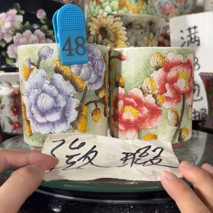 景德镇手绘花盆满38包邮偏远地区除外