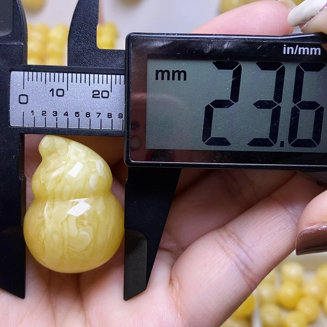 裸石琥珀未镶嵌蜜蜡葫芦