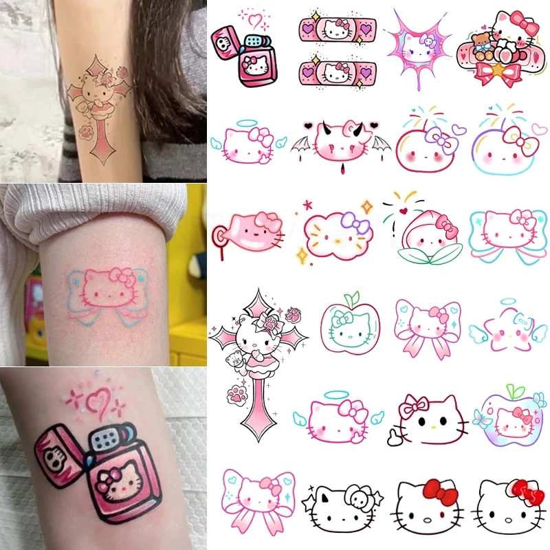 HelloKitty纹身套餐贴纸 彩色防水防汗持久仿真 小清新甜酷花臂