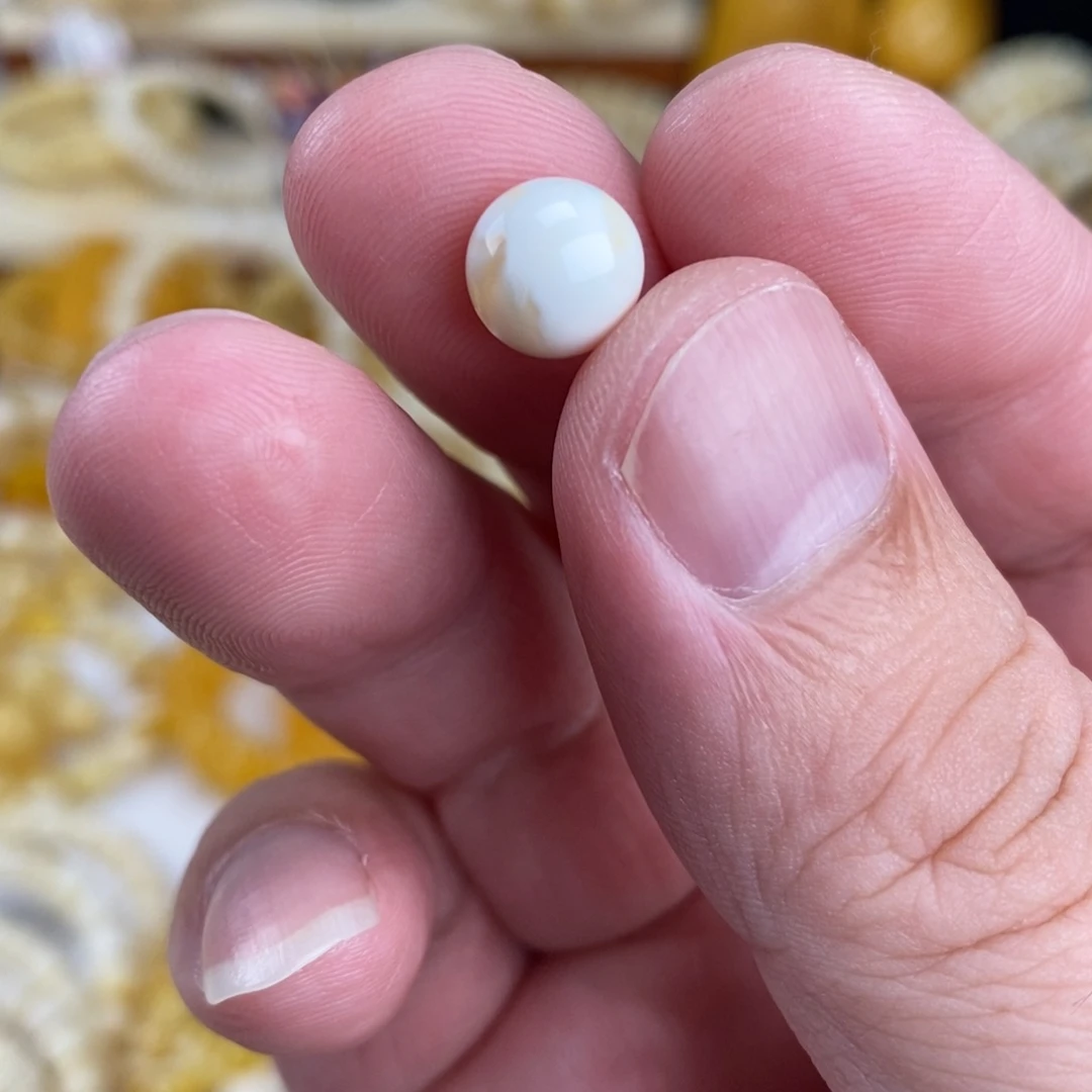 手链蜜蜡未镶嵌瓷白单珠8.6mm