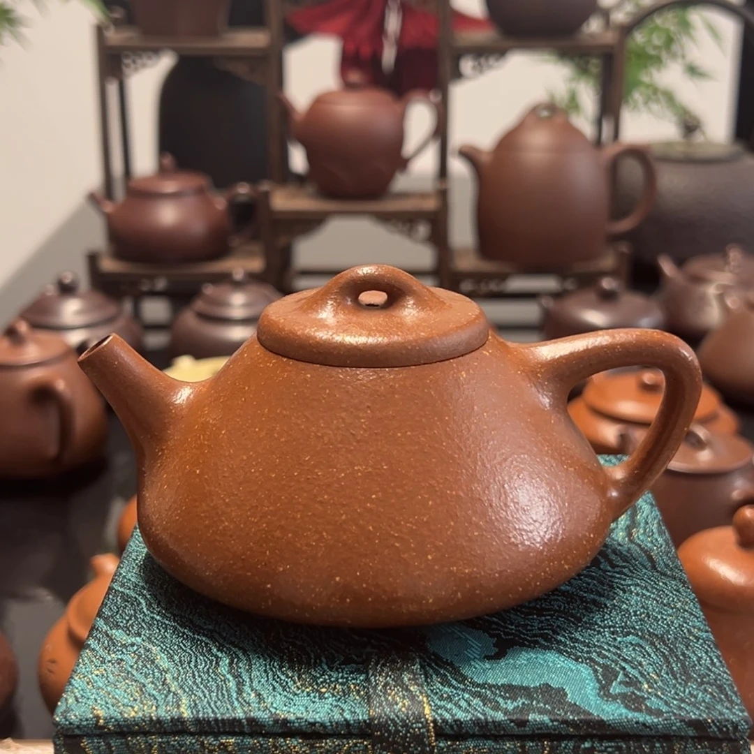 茶壶紫砂精工半手降坡泥子冶石瓢180cc