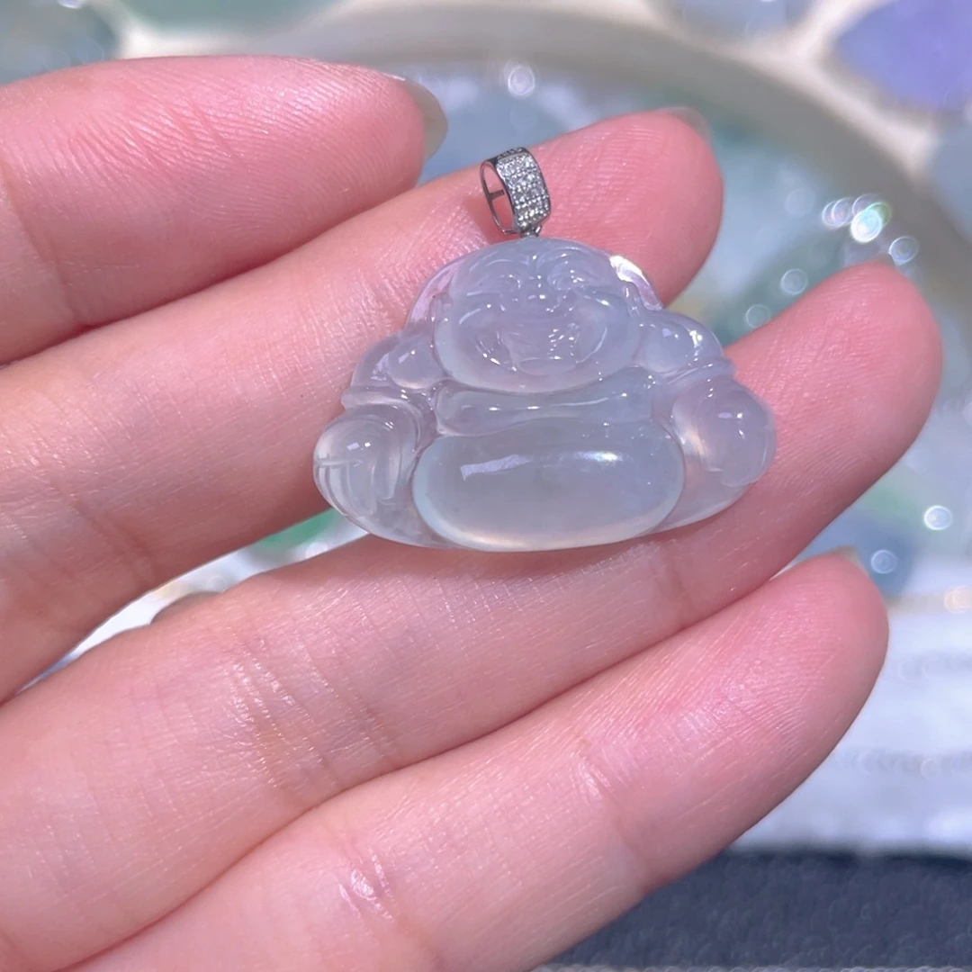 颈饰18K金镶嵌翡翠翡翠