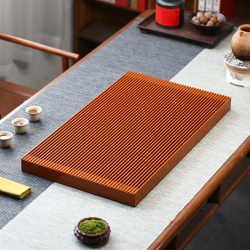 新款电木茶盘德国进口高端家用无边干泡台办公室简约茶台排水茶海