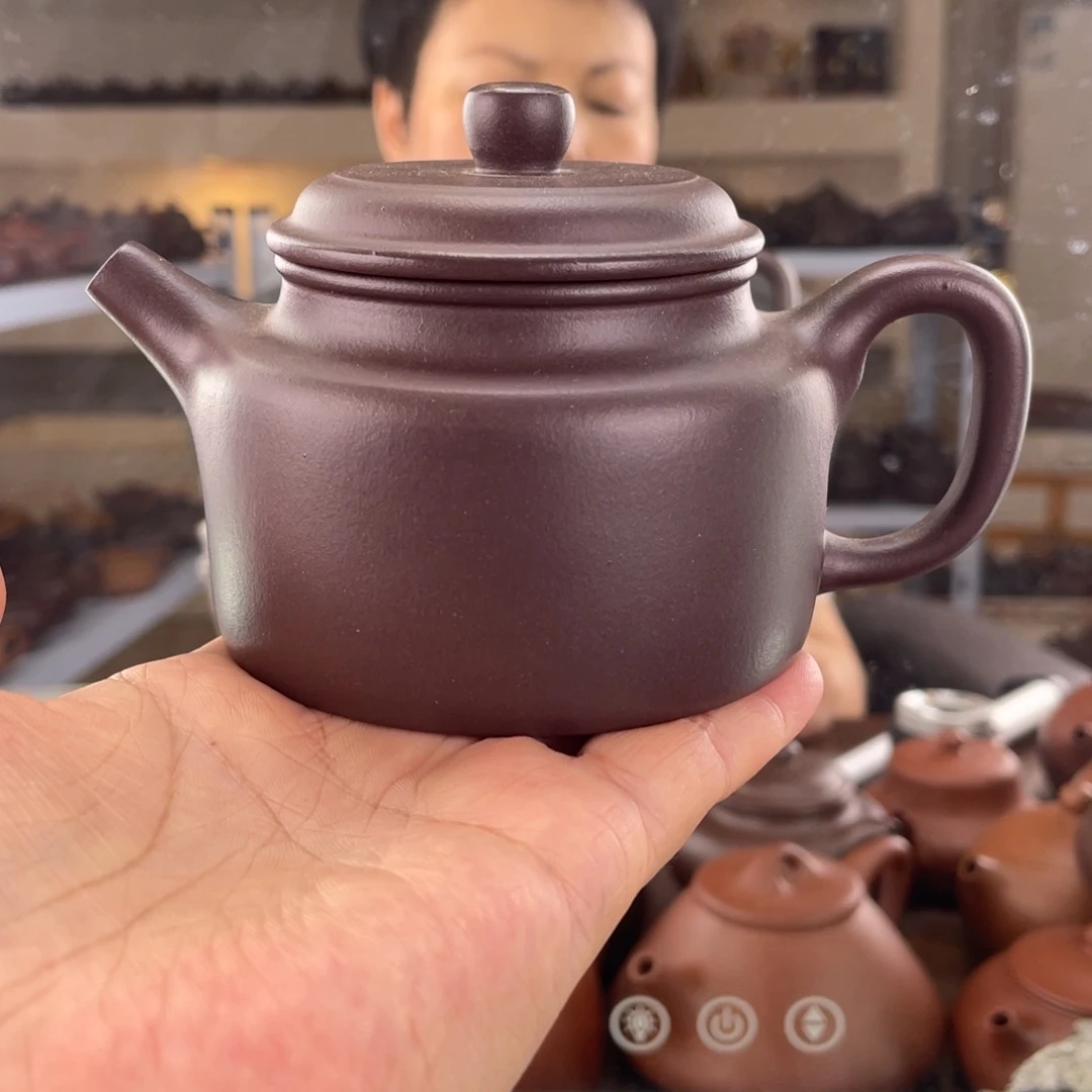 紫砂茶壶老紫泥徳钟220cc左右