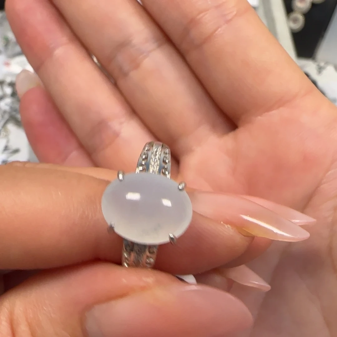 翡翠戒指银S925镶嵌