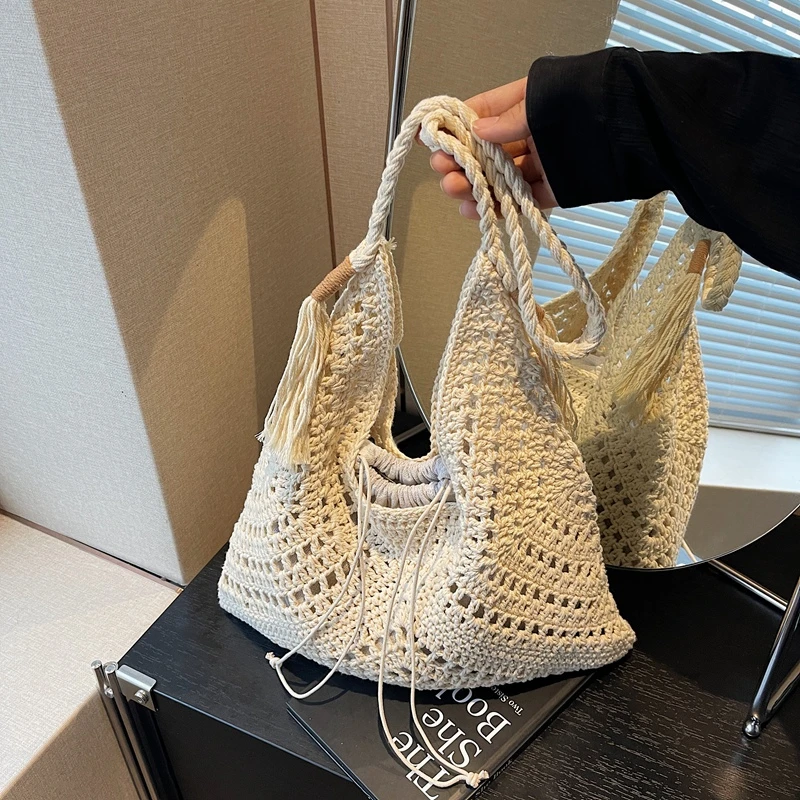 波西米亚风大容量编织包包女款爆款2025新款时尚洋气海边托特包