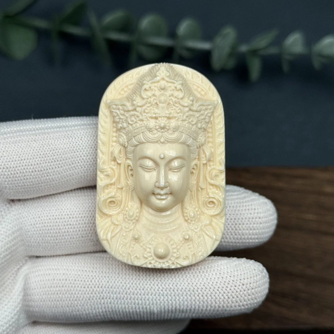 H35-49天然猛犸牙 众宝观音 33*53*18mm 支持复检 假一罚十