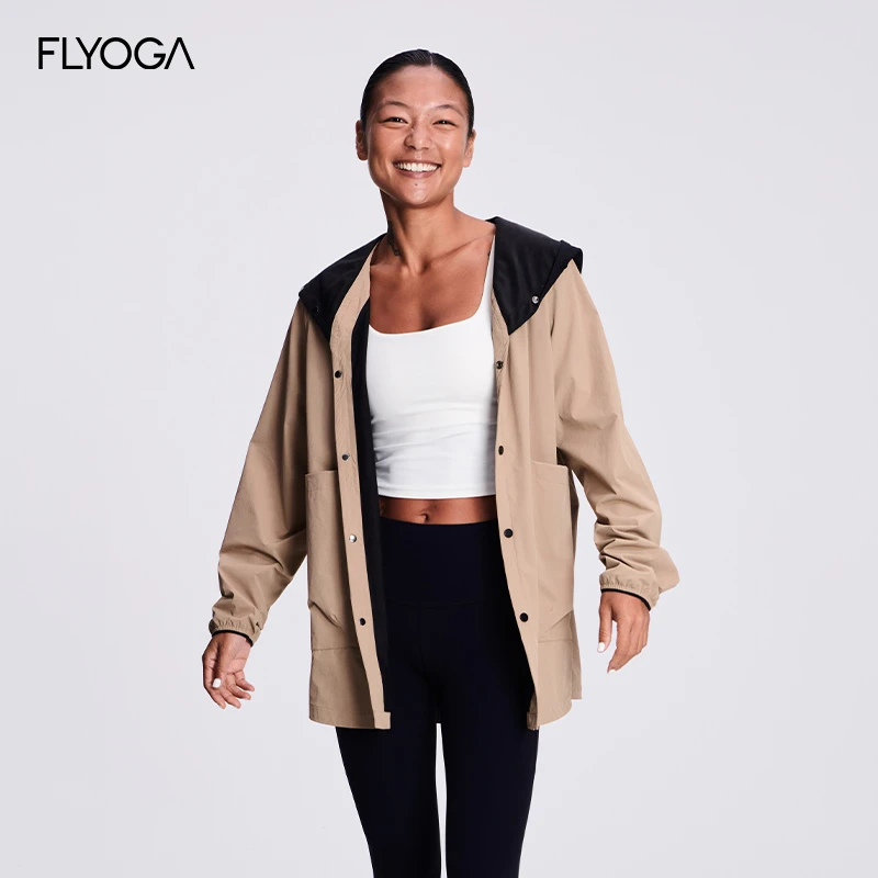 FLYOGA(FLY ACTIVE)飞蓝长款风衣加绒秋冬外套休闲53615