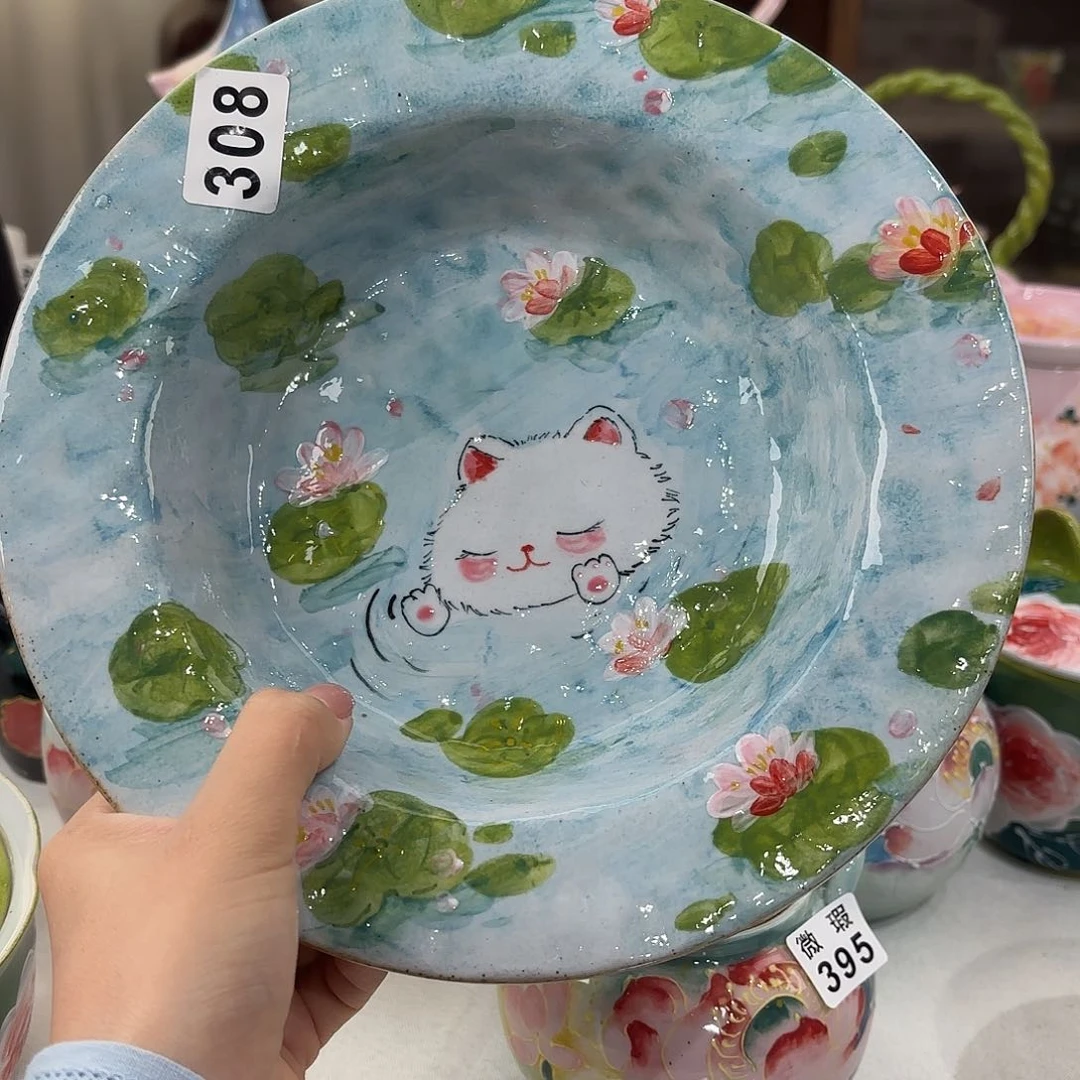 景德镇手绘高温釉下彩陶瓷茶具