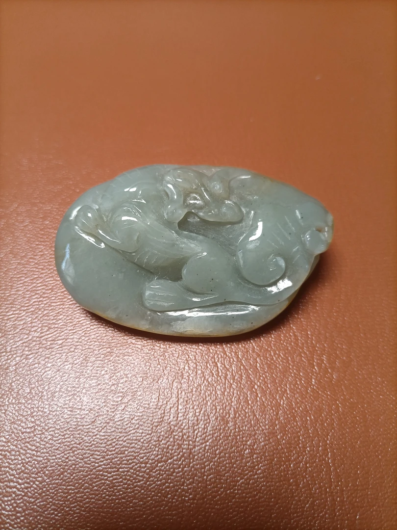 和田玉青白玉瑞兽献福
