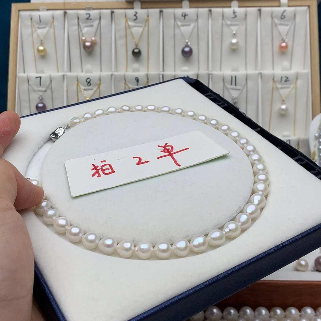 淡水珍珠银S925镶嵌颈饰