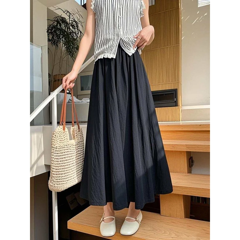 【山本裙】爆款回归~超级舒服凉快！纯色高级A摆显瘦半身裙KC120