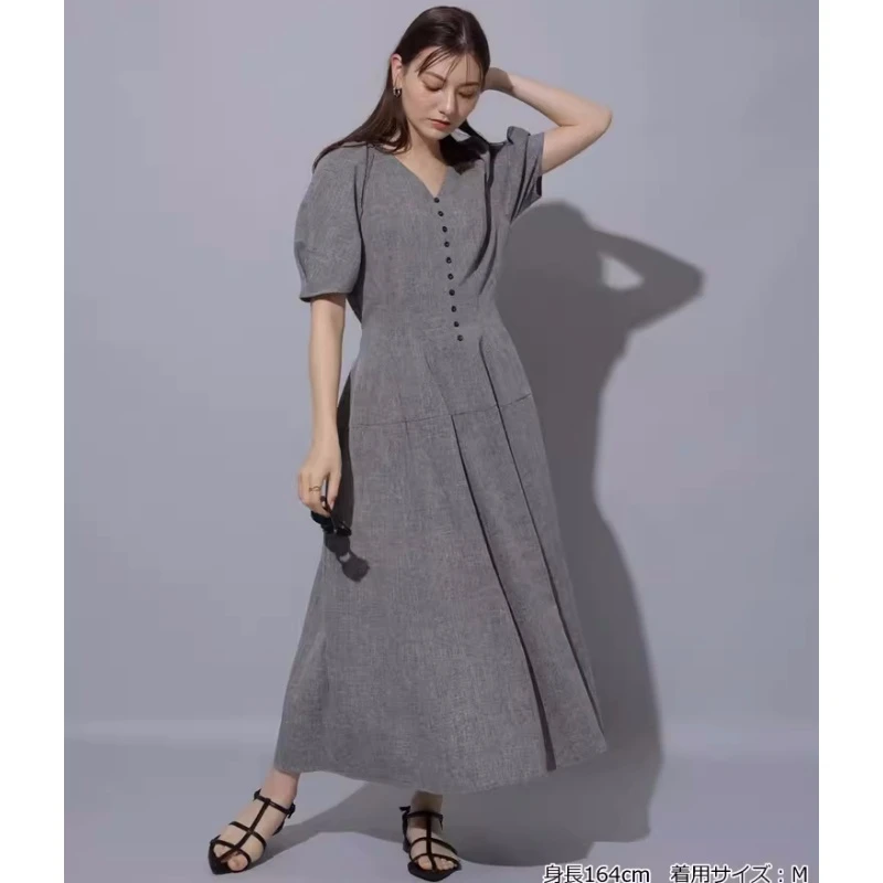 【Montendre】 夏季新款 R 千金风通勤百搭休闲风收腰连衣裙