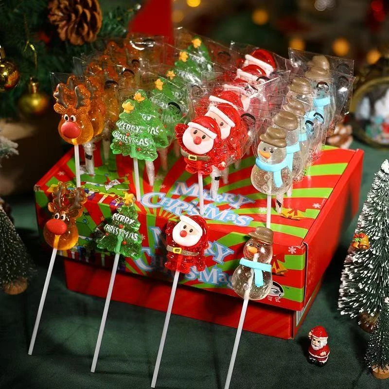 圣诞卡通造型棒棒糖糖果礼盒装网红高颜值圣诞节礼物零食