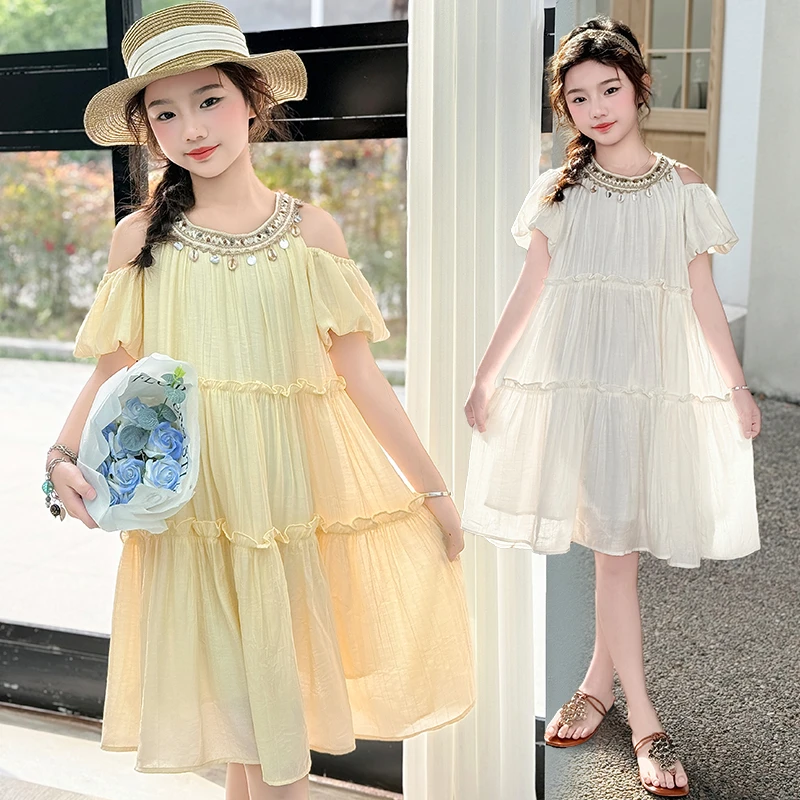 女童夏装连衣裙2025新款波西米亚风裙子儿童公主裙女孩夏季雪纺裙