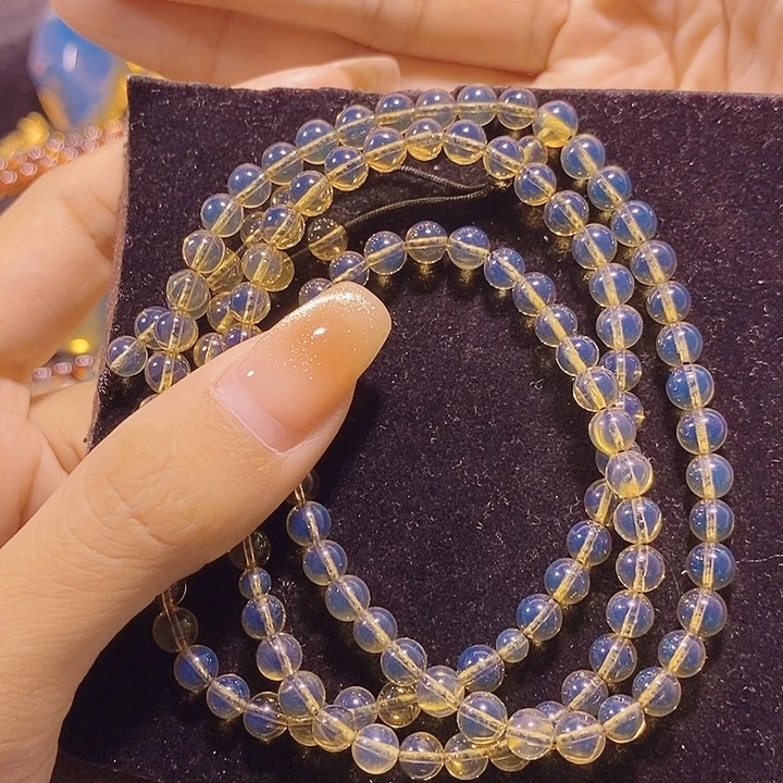 蓝珀未镶嵌珠宝奇石墨西哥蓝珀佛珠5