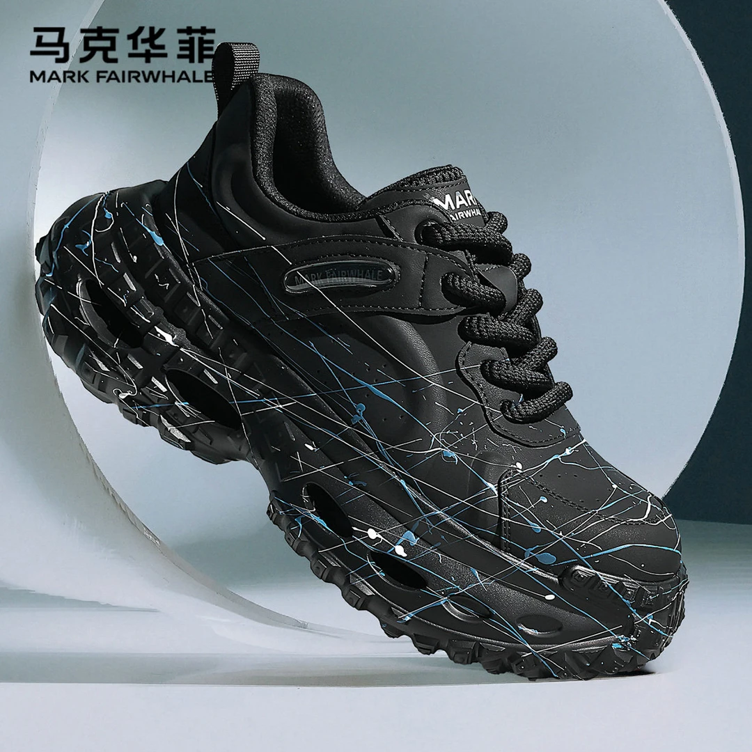 马克华菲增高老爹鞋子男款2025秋冬网红炸街涂鸦轮胎鞋厚底休闲鞋