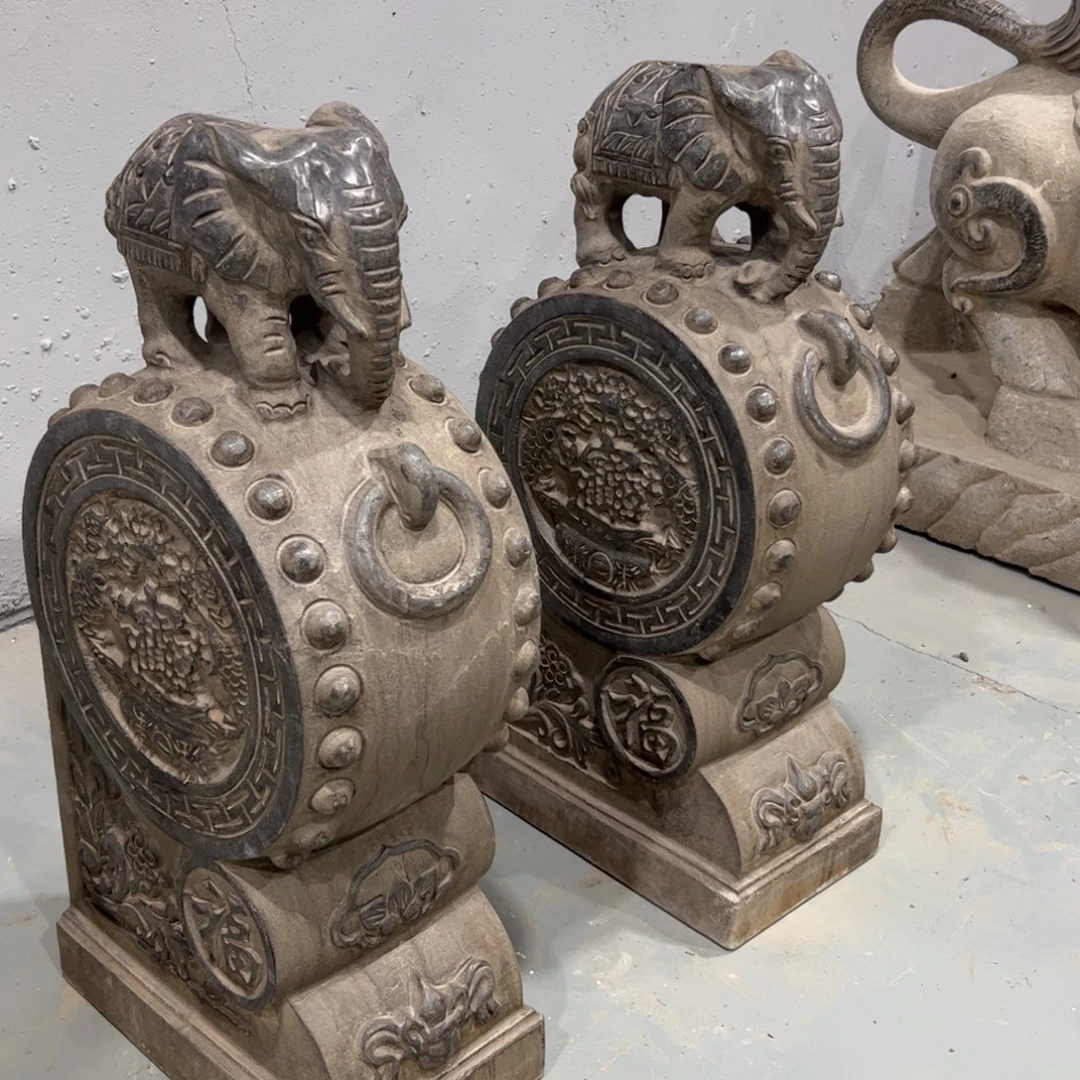 抱鼓石黑青石不包邮