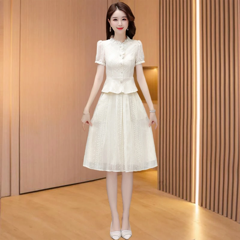 【可蓓儿】连衣裙子女夏季2025新款套装高端精致今年流行腰裙两件套