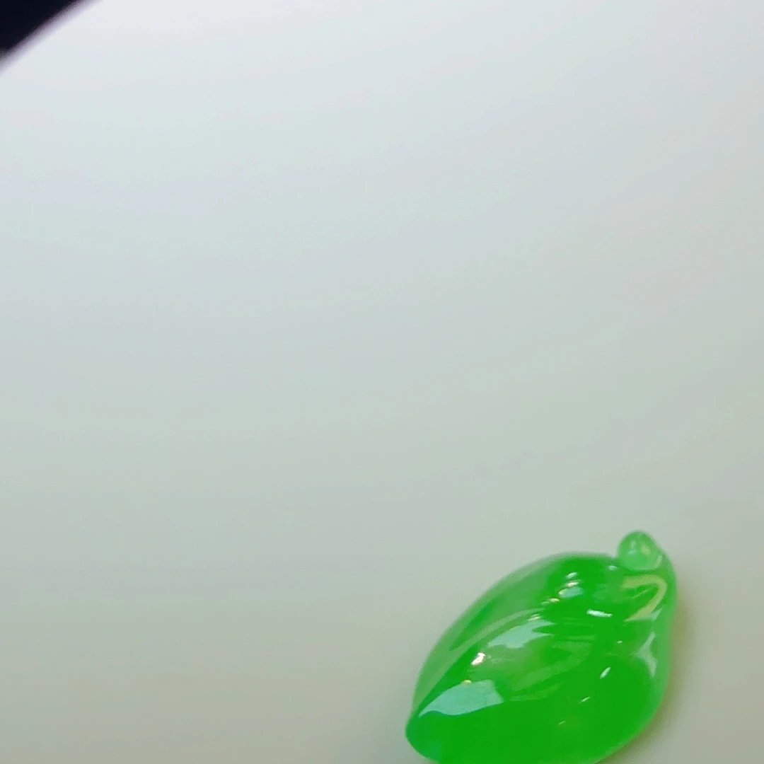 翡翠裸石甜阳绿随行叶子