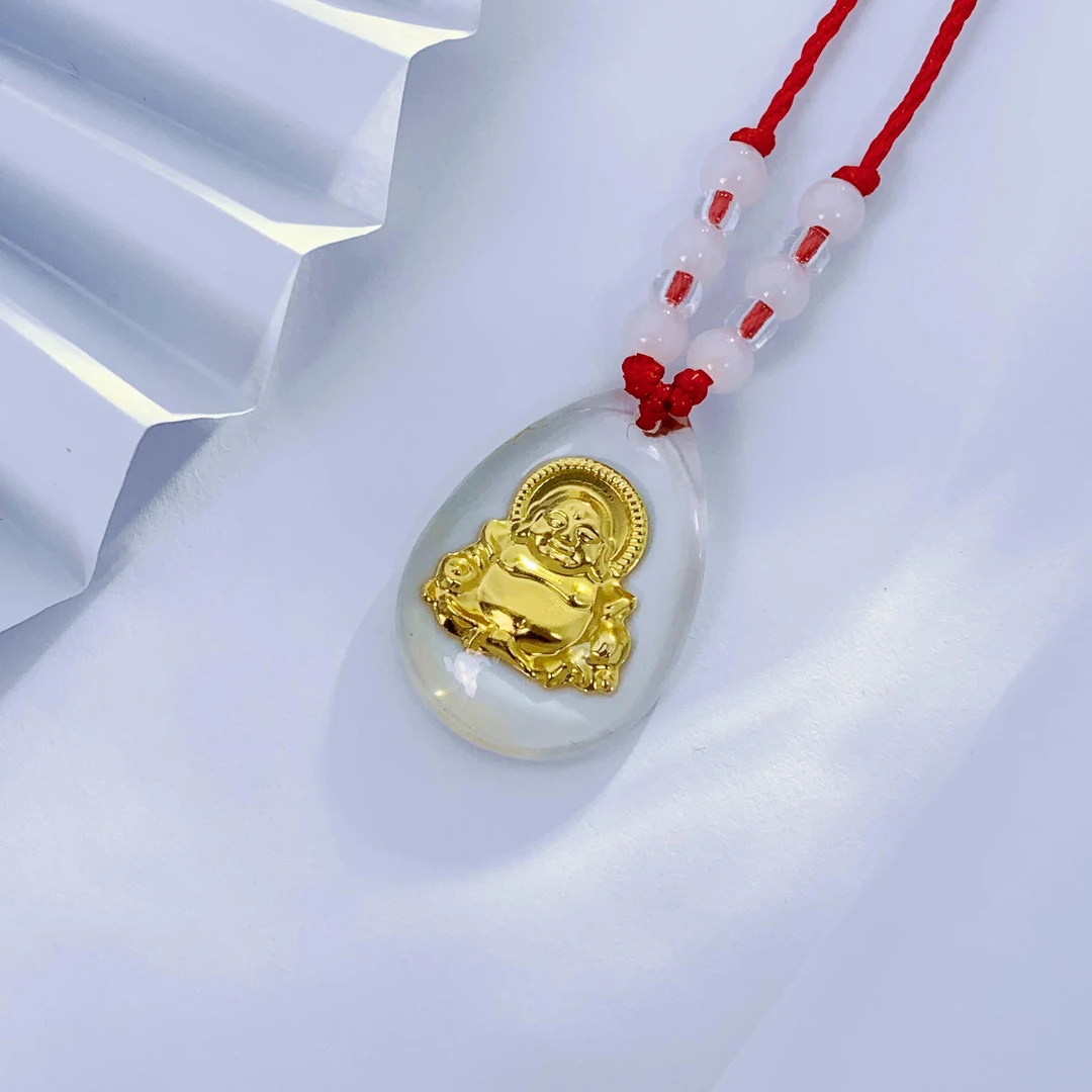 精美古法传承金色弥勒佛包挂件