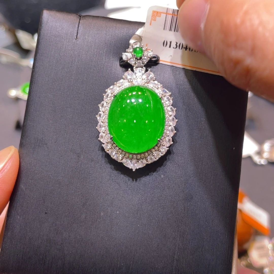 翡翠银S925镶嵌颈饰