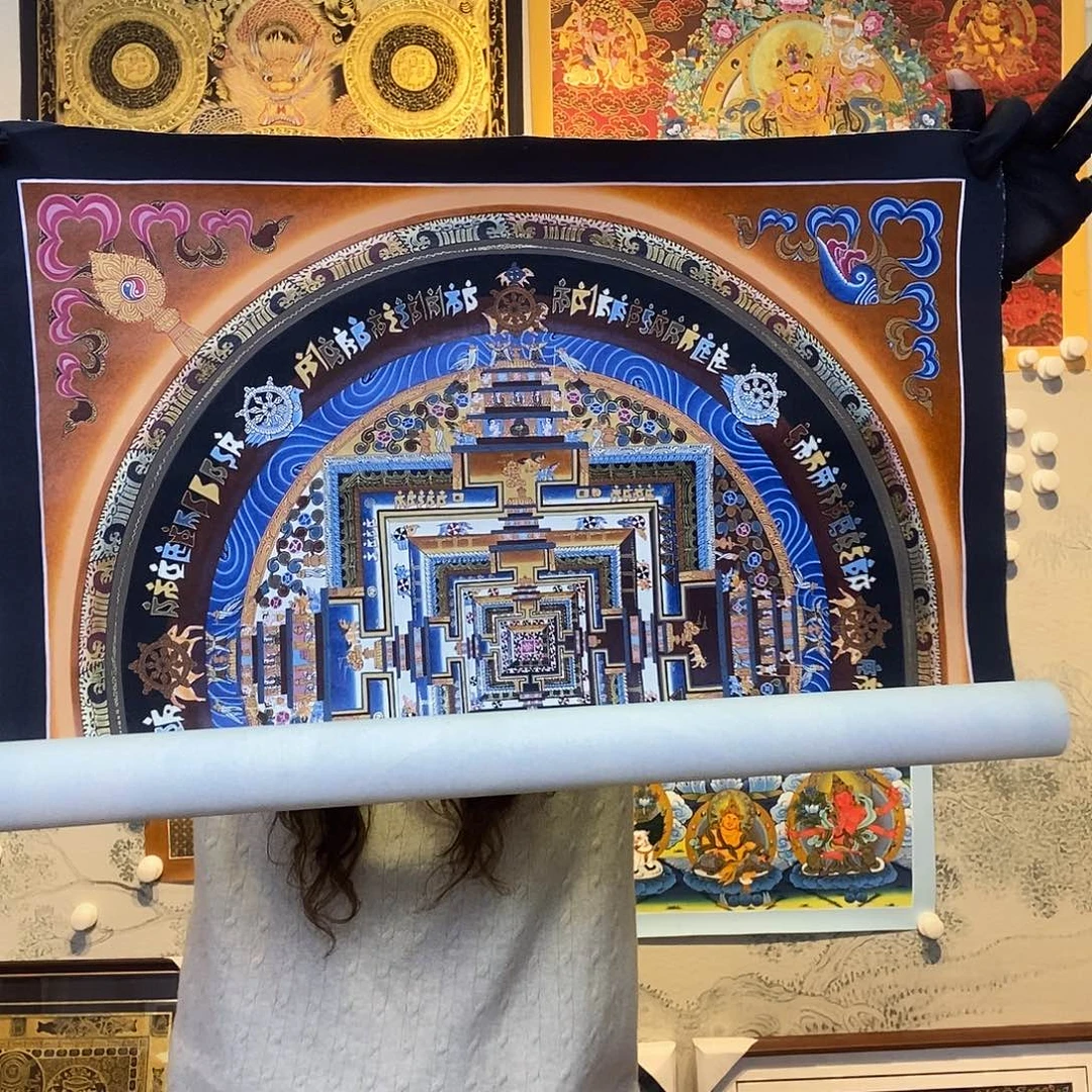 卷轴画纯手绘坛城唐卡50厘米左右
