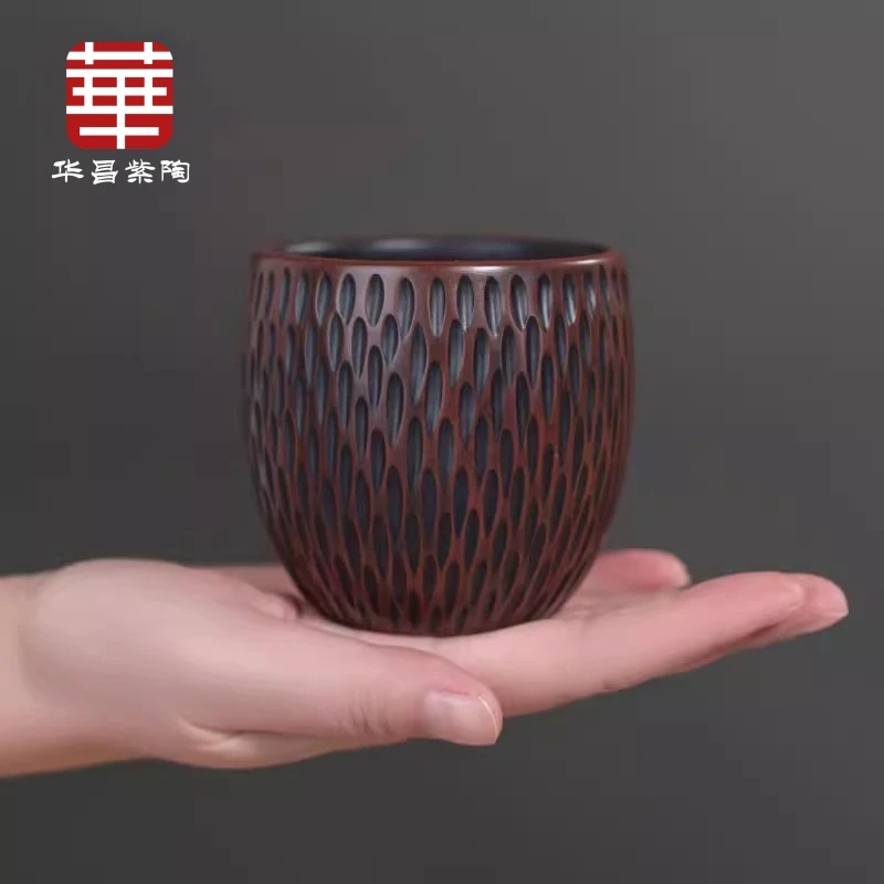 云南建水紫陶主人杯180ml手工茶杯家用品茗杯陶瓷单杯泡功夫茶杯