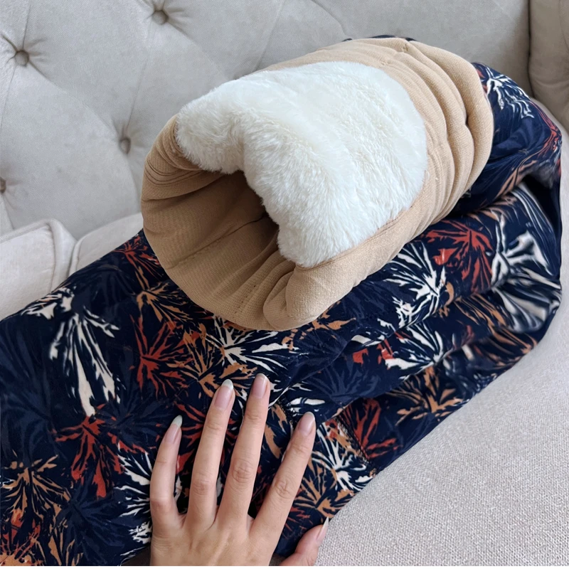 100%羊毛打底保暖裤女士加绒加厚东北加大码妈妈中老年人花棉裤