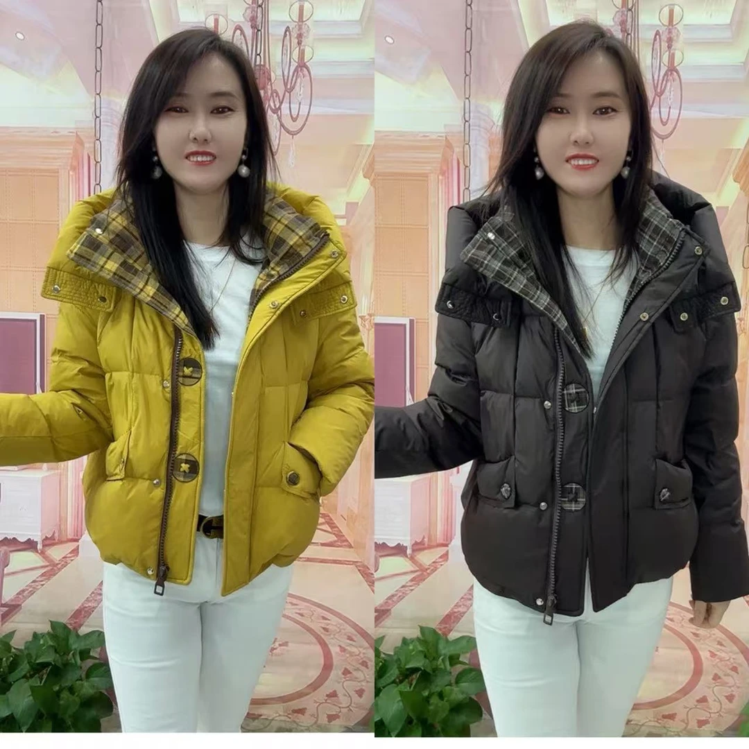 3059新款洋气高品质连帽羽绒服（衣长56左右）