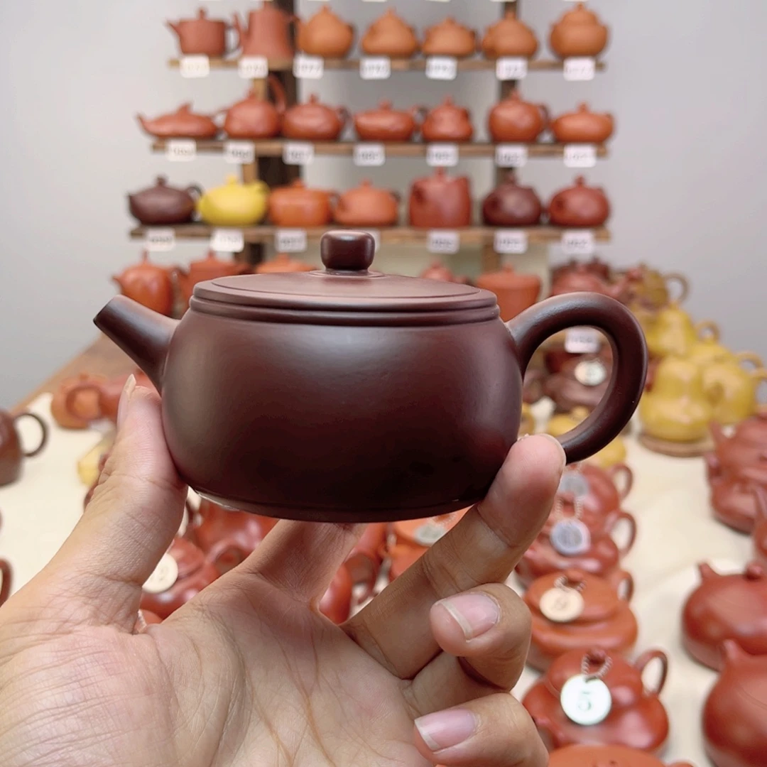 V***洪茶壶紫砂紫圆鼓170cc
