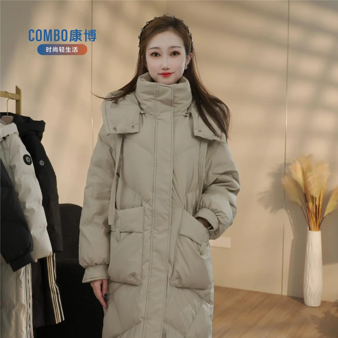 combo/康博2025新款加绒厚款长款女士高品质鸭绒外出新款外套