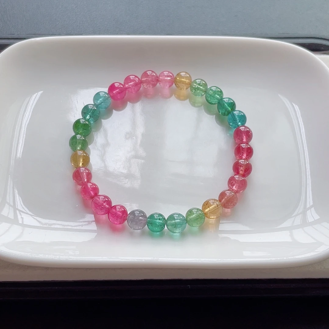 未镶嵌碧玺手链6.8mm左右