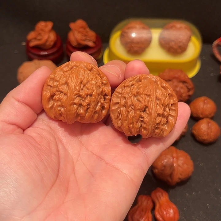 吊坠文玩核桃白狮子全品40