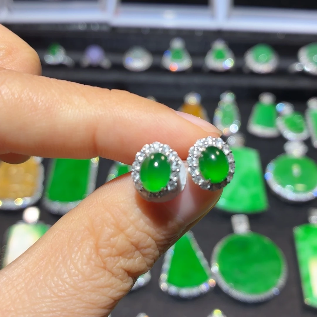 翡翠18K金镶嵌吊坠(不含链)翡翠