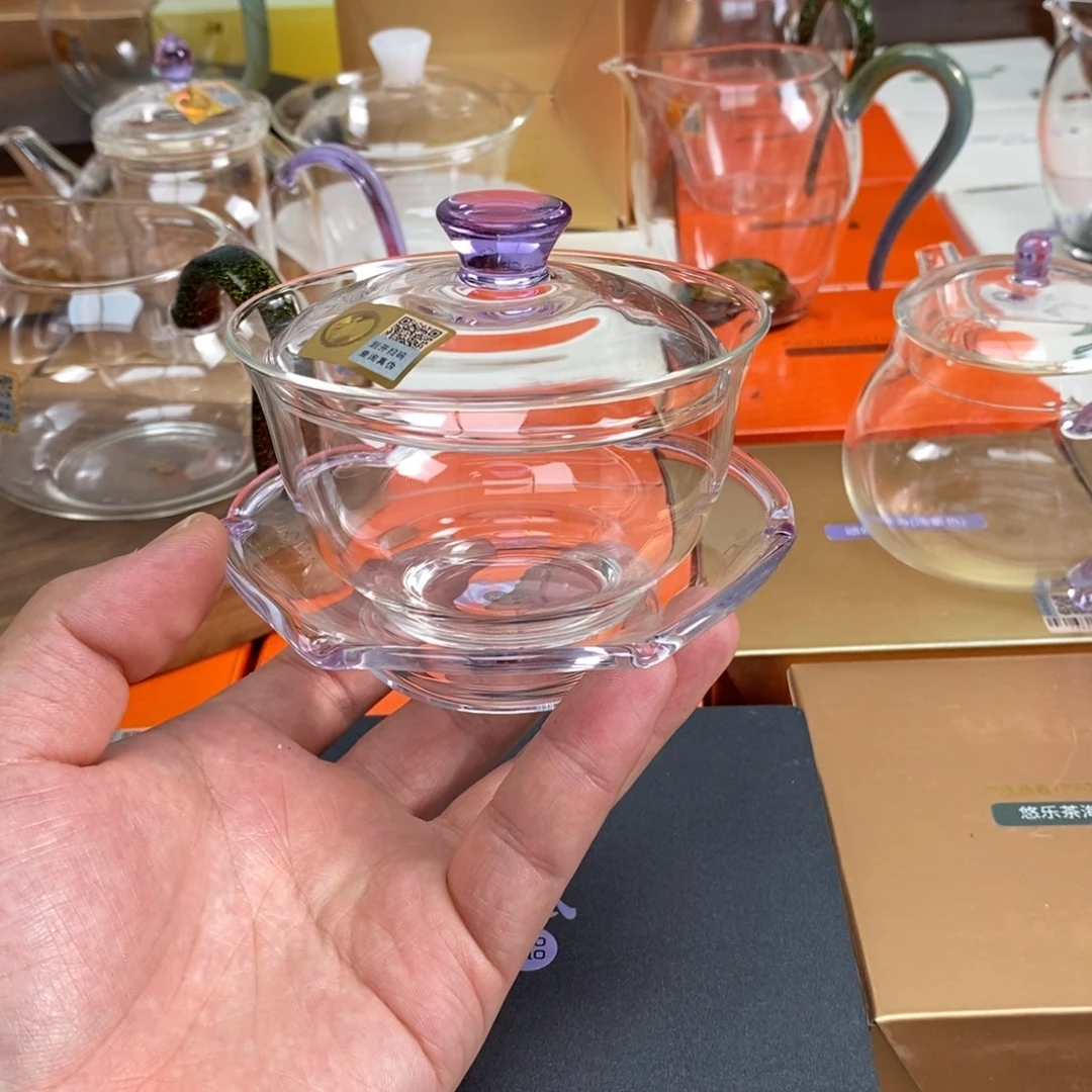沁莲盖碗浅紫色样品