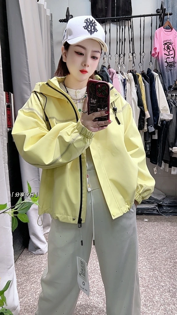 春装新款 欧货冲锋衣休闲扎染外套福利