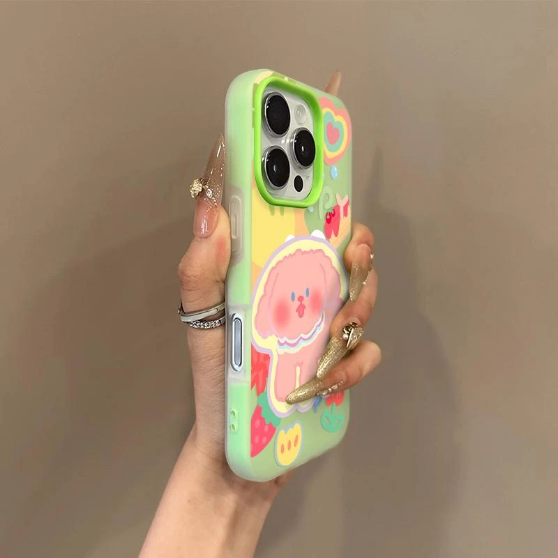 飞虎胜涂鸦多巴胺小狗适用iPhone16/15苹果14手机壳13果冻二合一