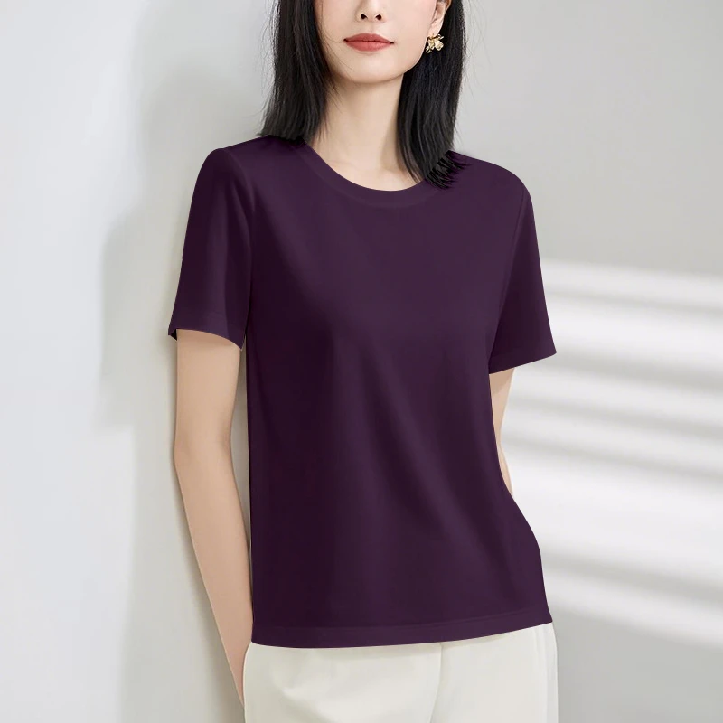 爆款韩版重磅软弹莫代尔百搭2025夏季宽松纯色显瘦洋气打底衫t恤
