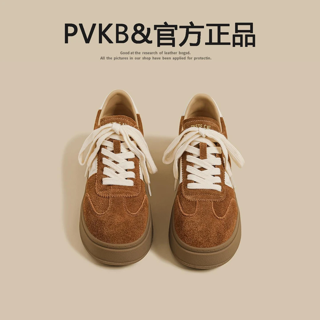 鞋子女款爆款2025新款红德训鞋女黄色覆古阿甘运动板鞋休闲老爹鞋