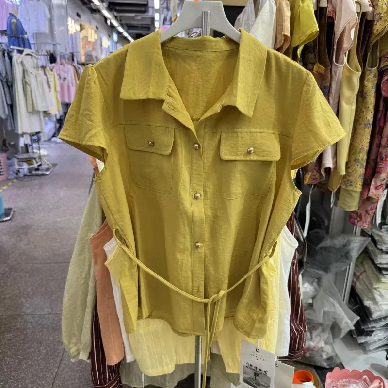 高级感宽松显瘦翻领无袖马甲阔腿裤夏季女装套装