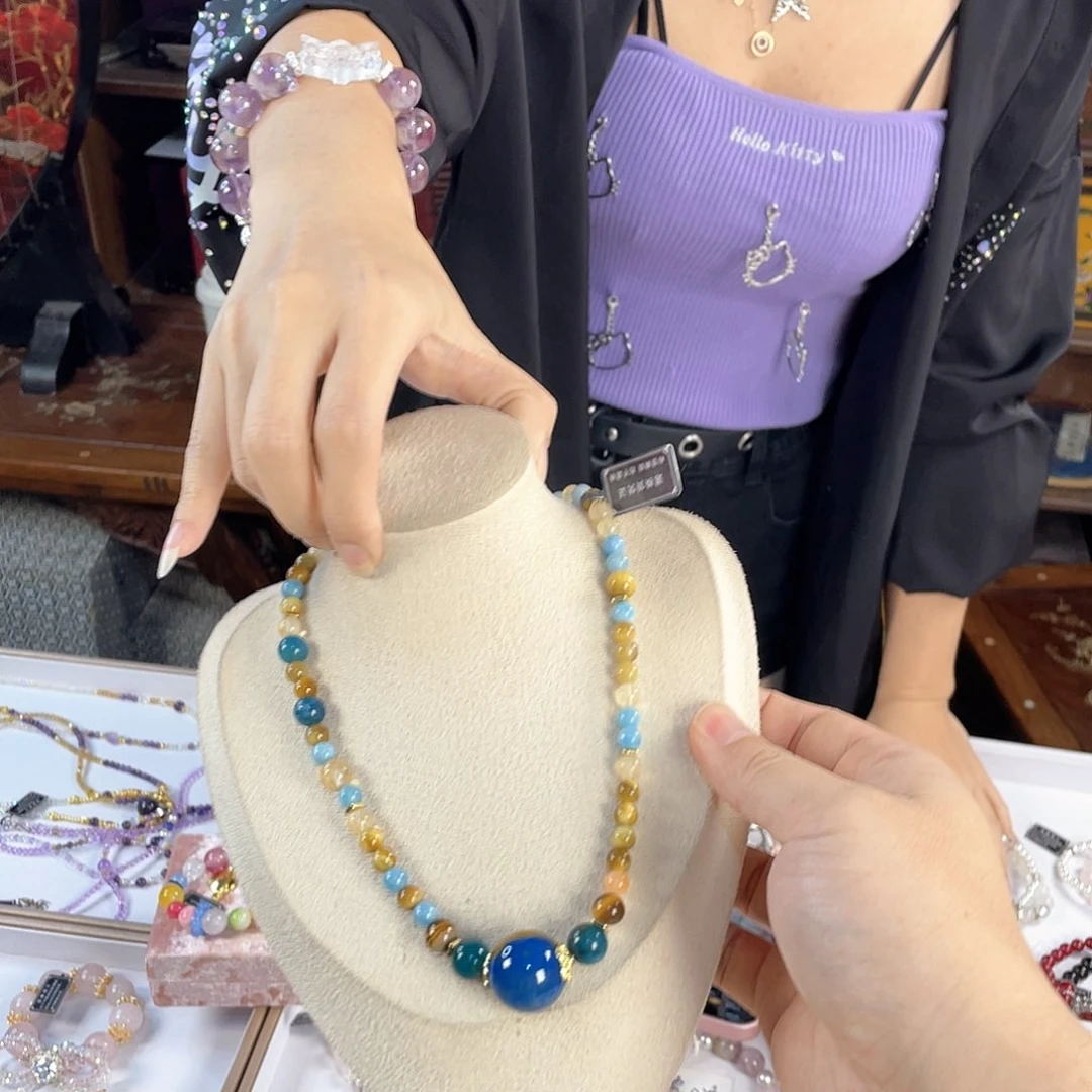 水晶手链银S925镀金镶嵌