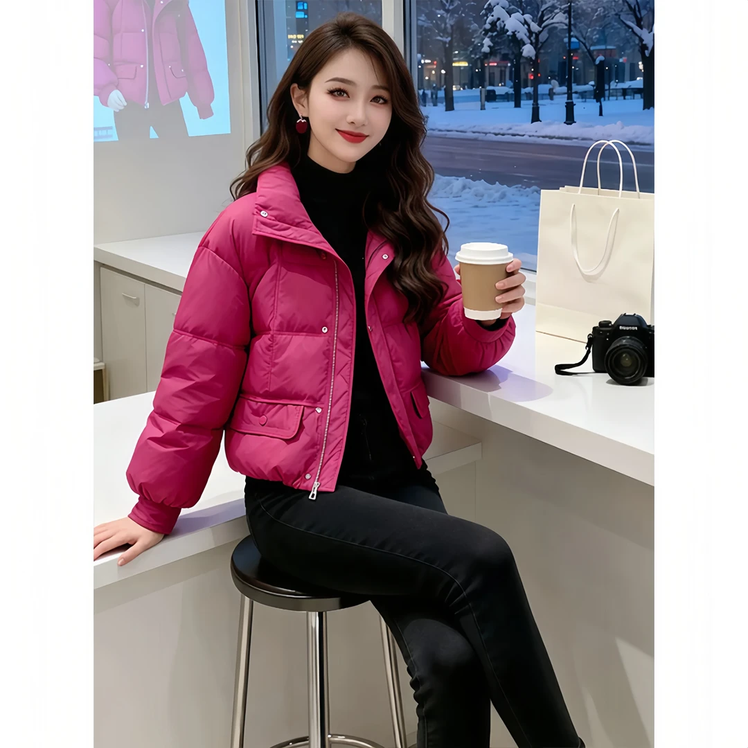 简约设计感立领棉服女2025冬季新款冬日日常出街保暖穿搭利器外套