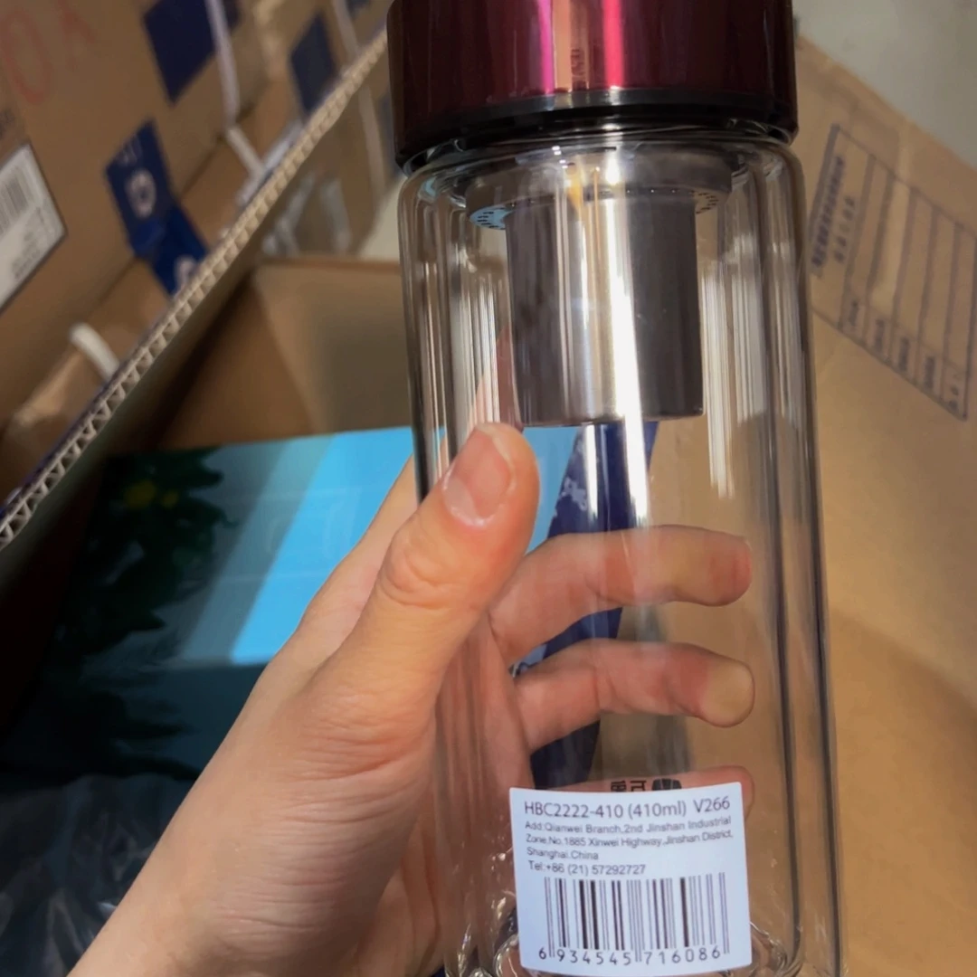 V266双层玻璃杯410ml➕杯套