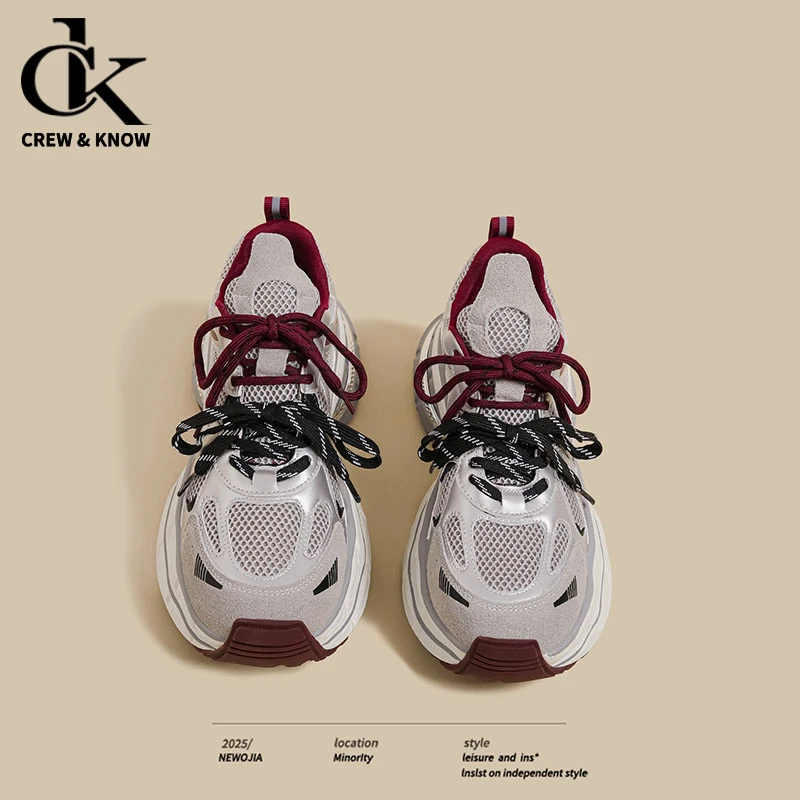 【小C&K专柜正品】厚底安可拉红老爹鞋女2025秋季新款ins运动休闲鞋