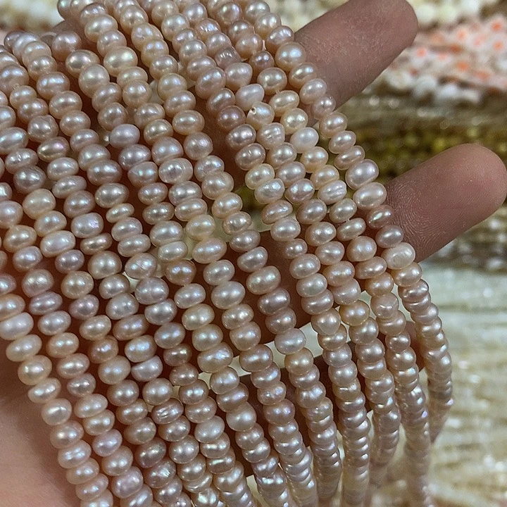 5mm粉色馒头珍珠一条