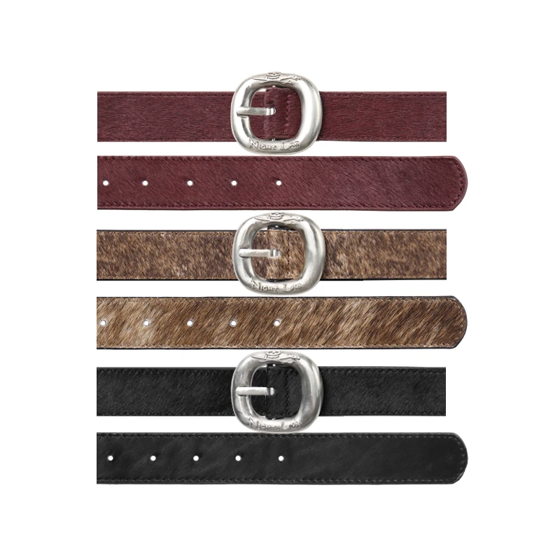 Night Lab(NL) 海盗骷髅 马毛基础百搭男女复古 酒红咖黑色腰带