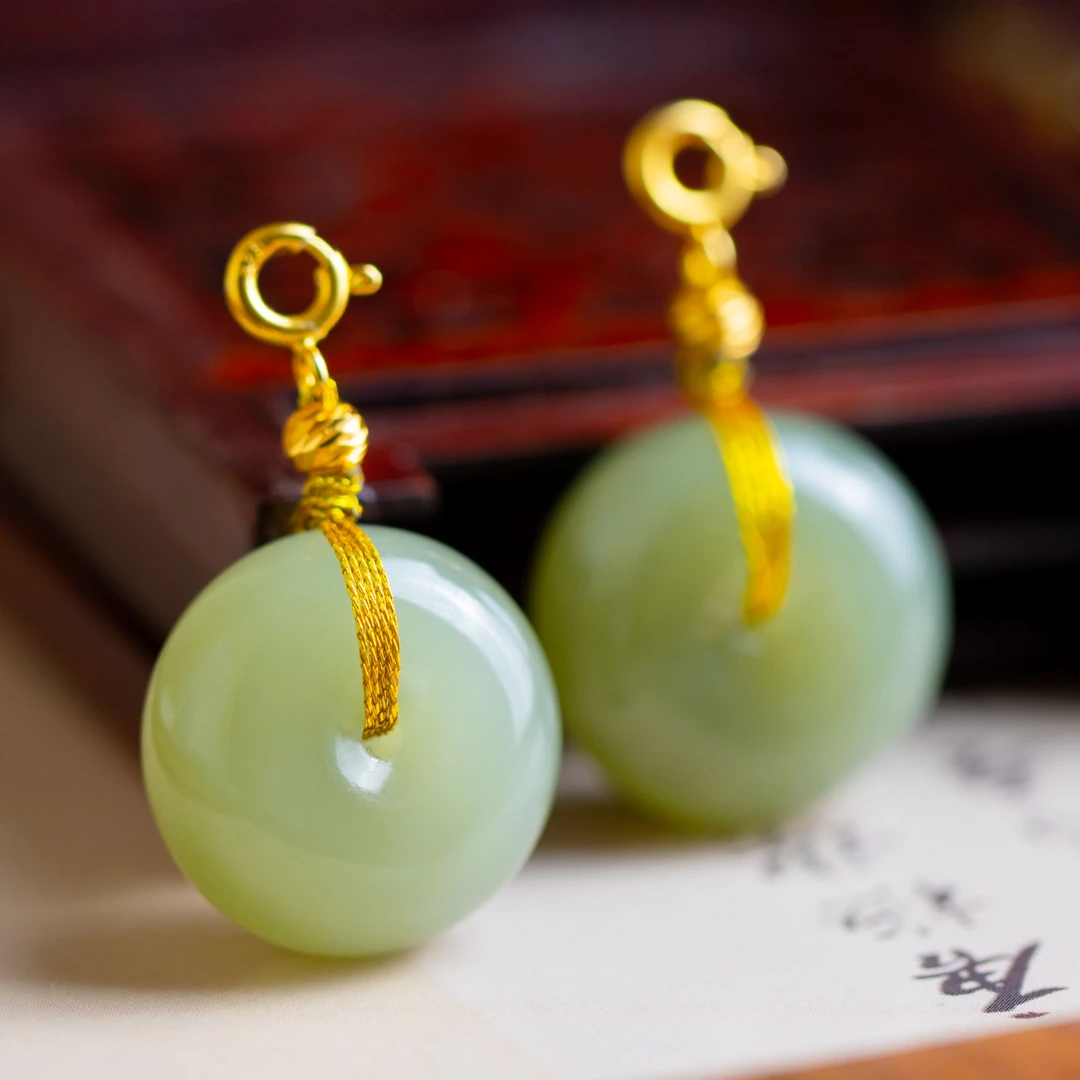 和田玉平安扣S925银吊坠不含链（多样性发货发其一）