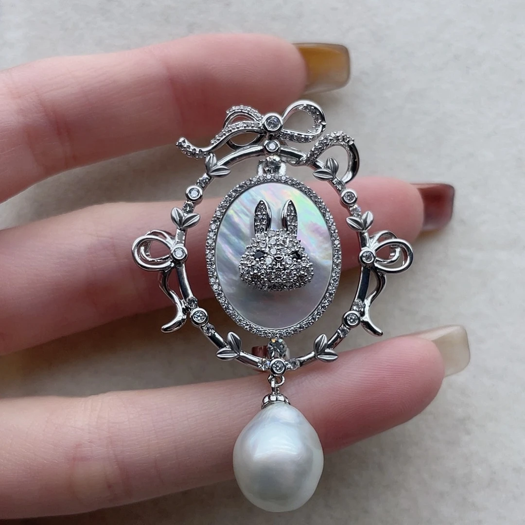 未镶嵌胸针8海水珍珠