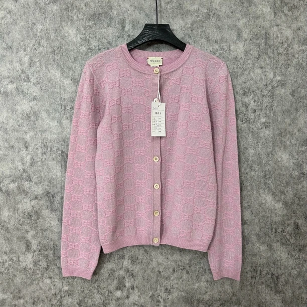 95新 GUCCI/古驰 古驰紫色满印圆领开衫